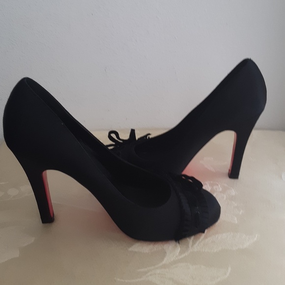 Betsey Johnson Black Pink Bottom Pumps Size 7 1/2 - Picture 9 of 13